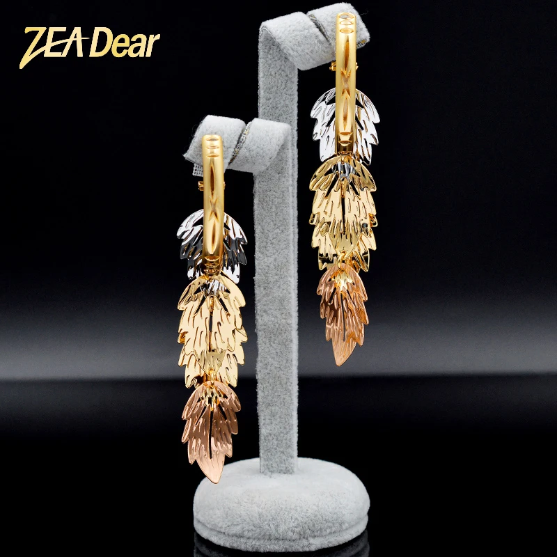 

ZEADear Jewelry Luxury Jewelry For Women Long Drop Dangle Earrings Leaf Earrings Romantic Jewelry For Wedding Jewelry Findings