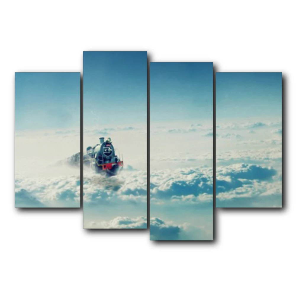 

Locomotive Cloud Abstract Canvas Oil Painting Living Room Bedroom Home Decor Wedding Decoration No Frame Vintage Wall Art Poster