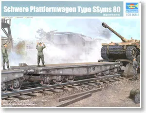 

TRUMPETER 1/35 scale model 00221 Germany SSyms 80-ton railway heavy-duty flat truck carrier Schwere Plattformwagen Type SSyms 80