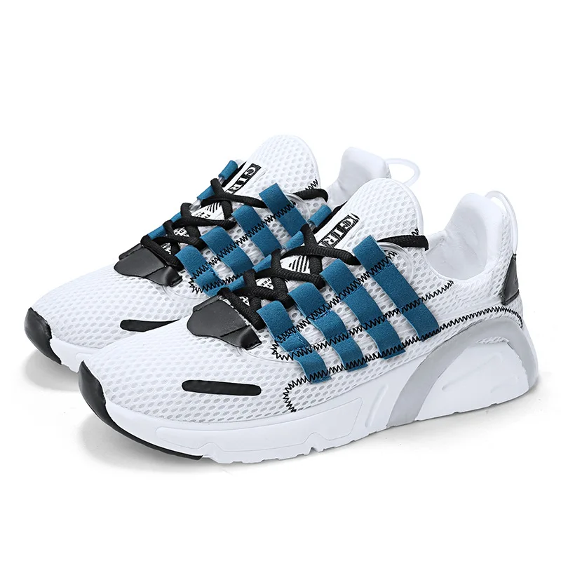 

2019 Summer Breathable Mesh Men's Shoes trend Lightweight Tenis Masculino tourist flats youth boys Sneakers basket homme white