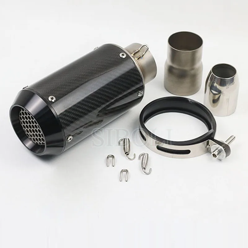 

Inlet 60mm Motorcycle Exhaust Muffler Pipe Carbon Fiber SC AR Exhaust Fit Most Motorcycle GSXR750 CBR10000 z1000 Z800 BN600