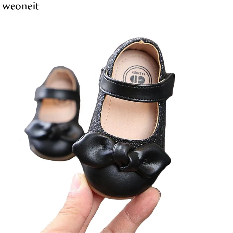 

Weoneit Princess Toddler Baby Shoes Bowknot Sweet Little Girls Leather Shoes Spring Autumn Girl Shoes for Wedding and Party