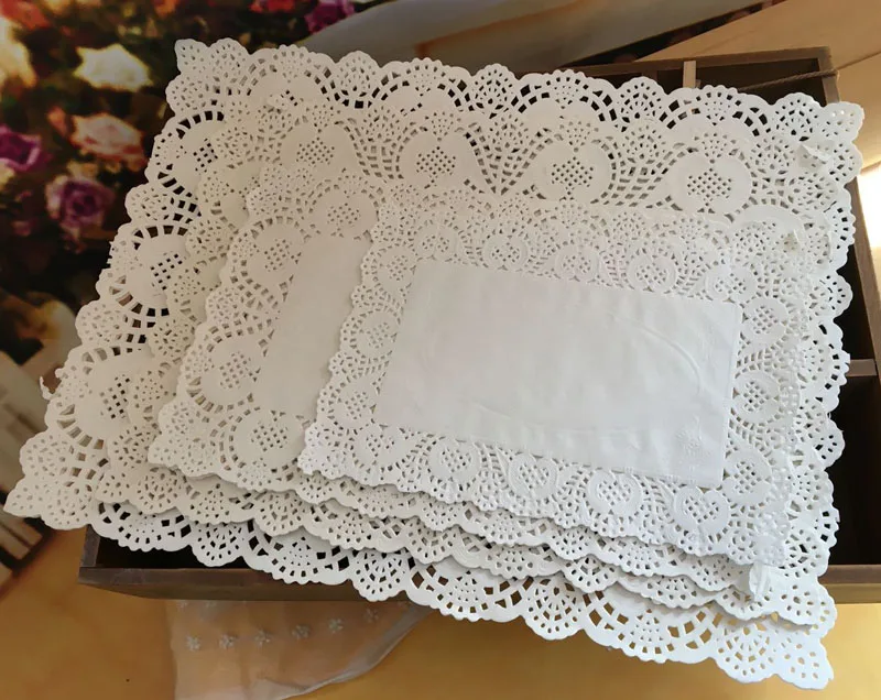 Us 1336 16 Di Scontorettangolare Scavato Centrini Di Carta Bianca Lungo Tavolo Olio Tampone Di Carta Fai Da Te Decorazione Della Casa Di Cottura