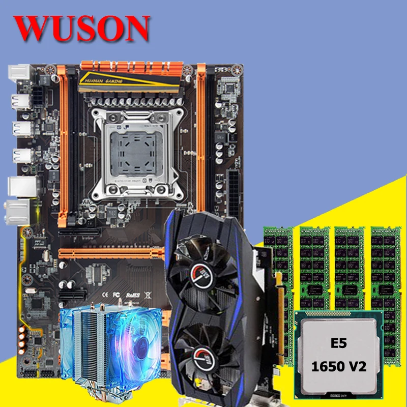 Discount mobo CPU RAM GPU set HUANAN ZHI X79 motherboard with M.2 slot