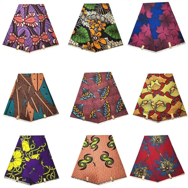 

Ankara African Polyester Wax Prints Fabric Wax Hollandais Style Micle High Quality 6 yards/lot African Fabric for Party Dress