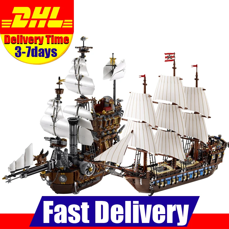 

LEPIN Imperial warships + 16002 Metal Beard's Sea Cow Model Building Kits Blocks Bricks Toys Gift Clone 70810 10210