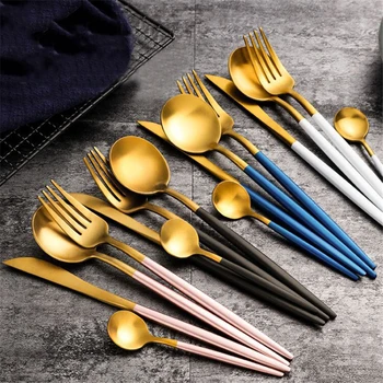 

Tableware Set Dinnerware Stainless Steel Cutlery Set Western Food Luxury Fork Teaspoon Knife Cutlery Set Home Party Tablewar