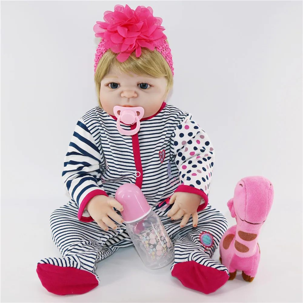 

Full Body Silicone Girl Bebe Reborn Doll Kids Toys Lifelike Newborn Girl Babies Doll Gift Bathe Toy Brinquedos stuffed animals
