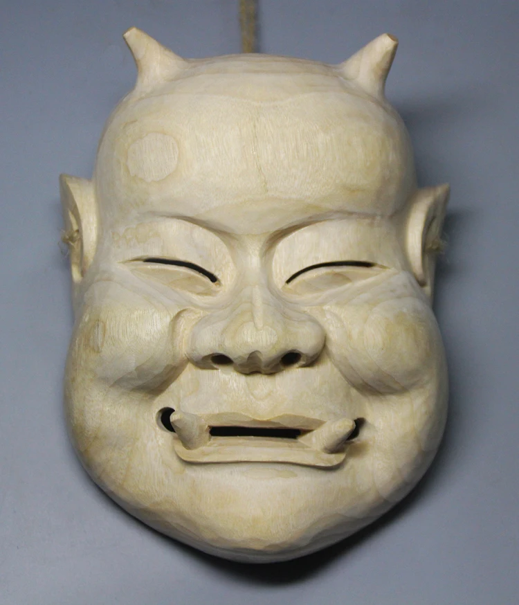Японская Маска Noh призрак мать скульптура budha из массива дерева DIY Украшение для