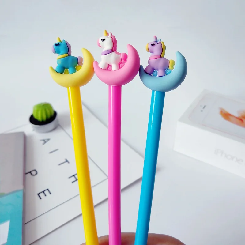 30pcs Moon Unicorn Gel Pen Korean Cartoon Office School Writing Pens for Student Stationery Moon Neutral Pen Wholesale Gifts