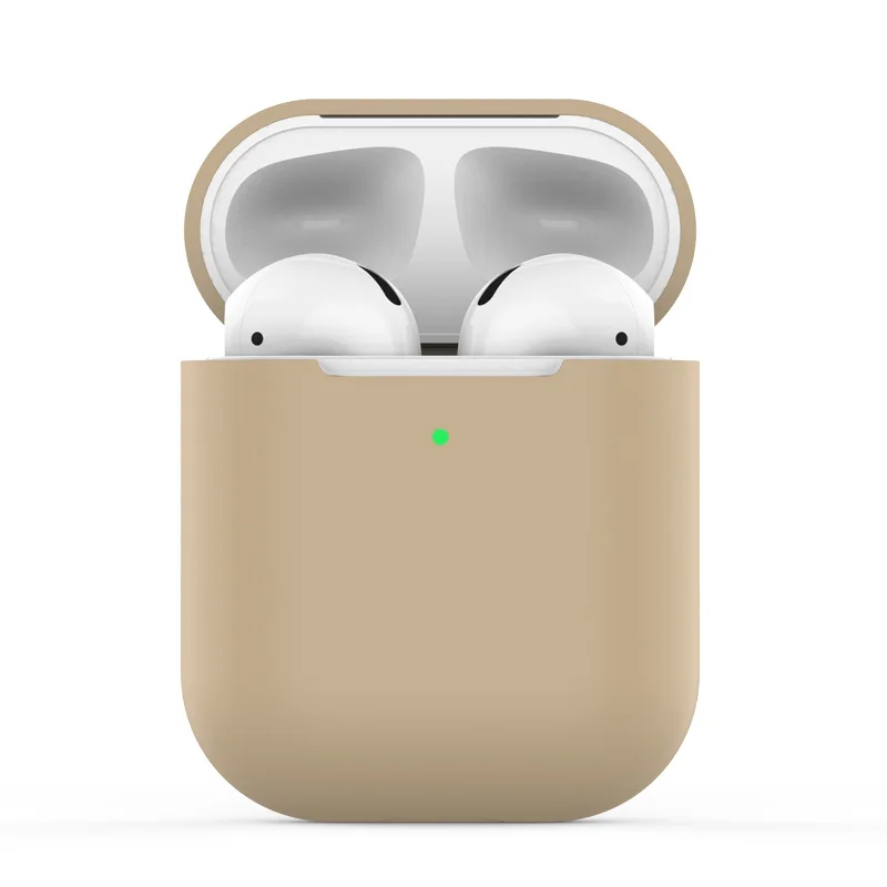 Силиконовые Airpods беспроводные наушники зарядный чехол Беспроводная bluetooth-гарнитура защитный рукав крышка коробка для наушников - Цвет: Зеленый