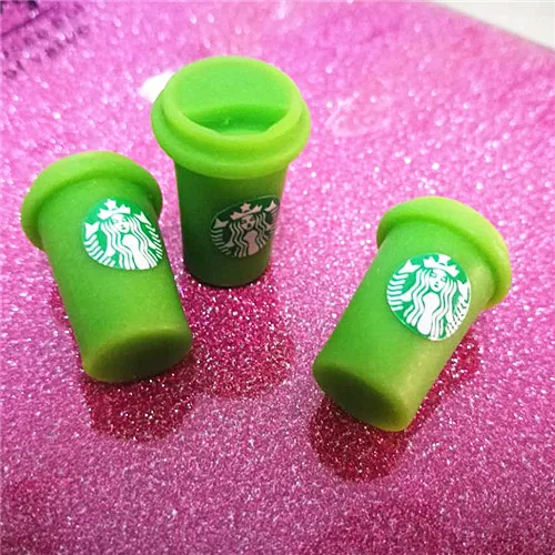 10 шт. 3D Круглый Кофе Frappuccino чашка Кабошон из смолы с плоской задней стороной имитация питания художественные поставки украшения Шарм Ремесло - Цвет: green 10ps