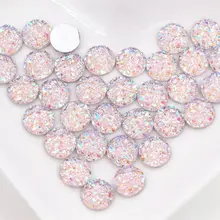 Новая мода 8 мм 40 шт Розовый AB цвета натуральная руда стиль плоская задняя Смола Кабошоны для браслета серьги accessories-O5-13