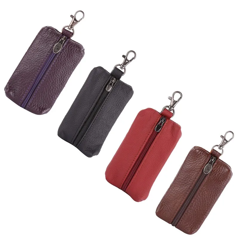 

Leather Key Holder Car Key Wallets Men Keys Organizer Housekeeper Women Covers Zipper Key Case Bag Pouch Purse New