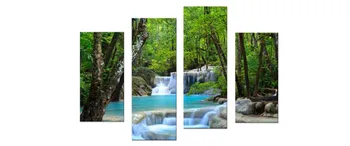

DIY Trees and Waterfall Diamond Painting Pictures of Rhinestones 4pcs Full Square Diamond Embroidery Scenic Home Decor
