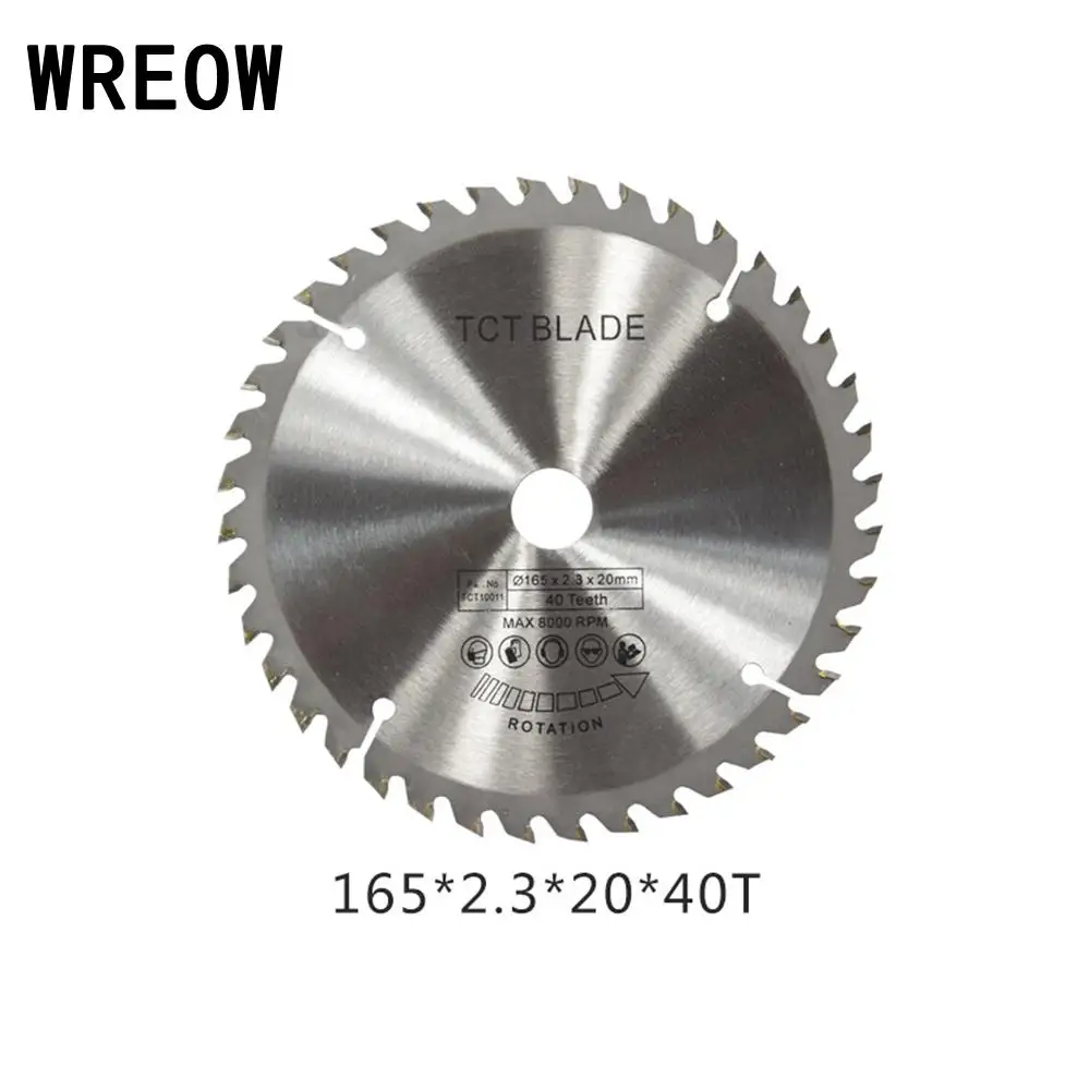 165mm 40T 20mm Bore Circular Saw Blade Disc for Wood Metal Cutter Tool