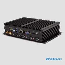QOTOM Mini PC I37C4 multimeda безвентиляторный Mini PC Celeron 1037U двухъядерный настольный компьютер с двойной Ethernet LAN