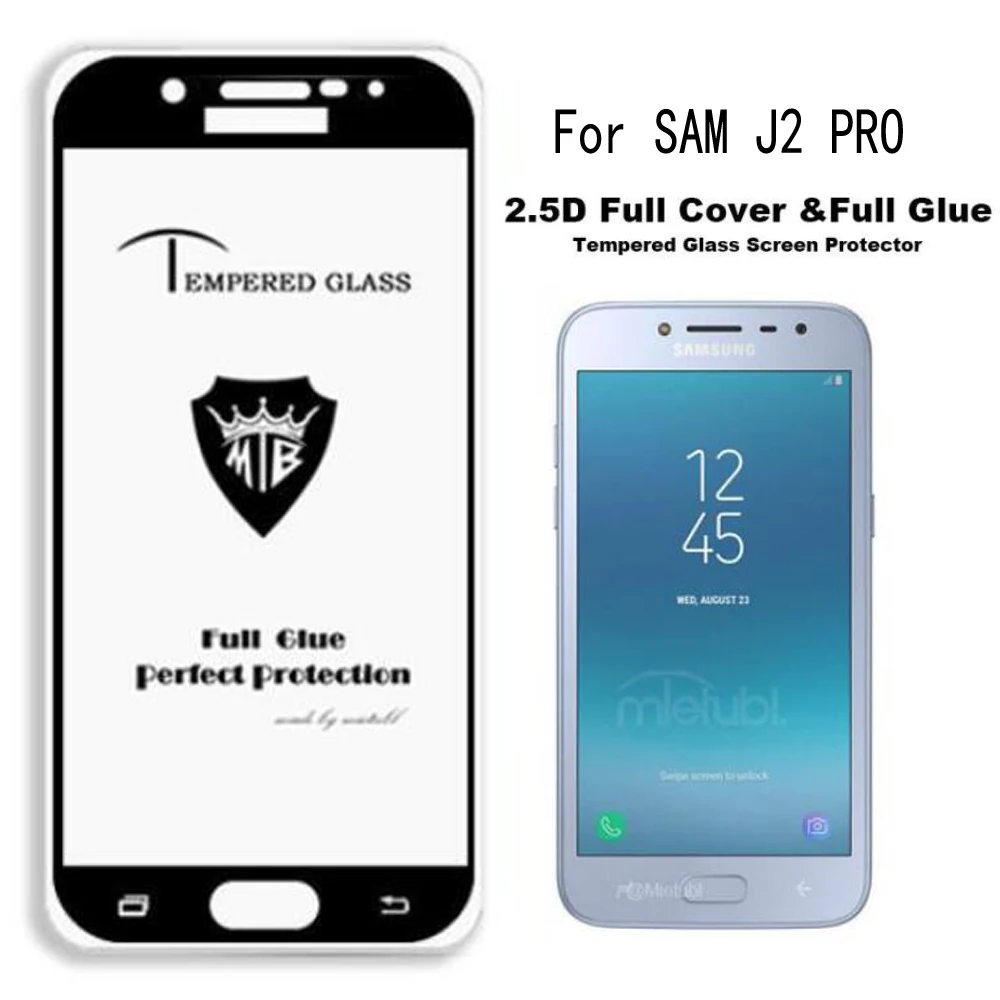 yf Mobile Screen Protective Film 25 PCS 9H 5D Full Glue Full Screen Tempered Glass Film for Galaxy J2 Pro 2018