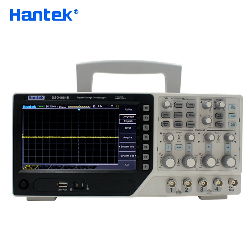 

Hantek DSO4084B Digital Oscilloscope 4 Channels 80MHZ Bandwidth Portable USB Osciloscopio Portatil +EXT+DVM+Auto Range Function