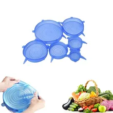 6 шт./компл. силиконовые стрейч сохранить горшок крышка чаши для холодильник микроволновая печь Еда Saver многоразовые контейнеры крышка