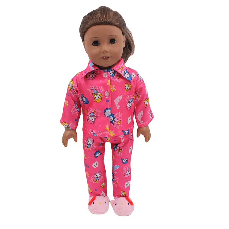 Кукольная Пижама с животными, 6 цветов, 18 дюймов, американская Русалочка, одежда для девочек, милая детская игрушка, куклы, Одежда для куклы BJD
