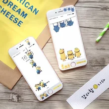 Hot Sale Rushed Tempered Film Anti knock Cute Cartoon Dispicable Me Yellow Minions 3d Screen Protector