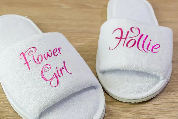 

personalized future MRS save the date wedding bridesmaid bride open spa slippers Matron of honor Bachelorette party favors