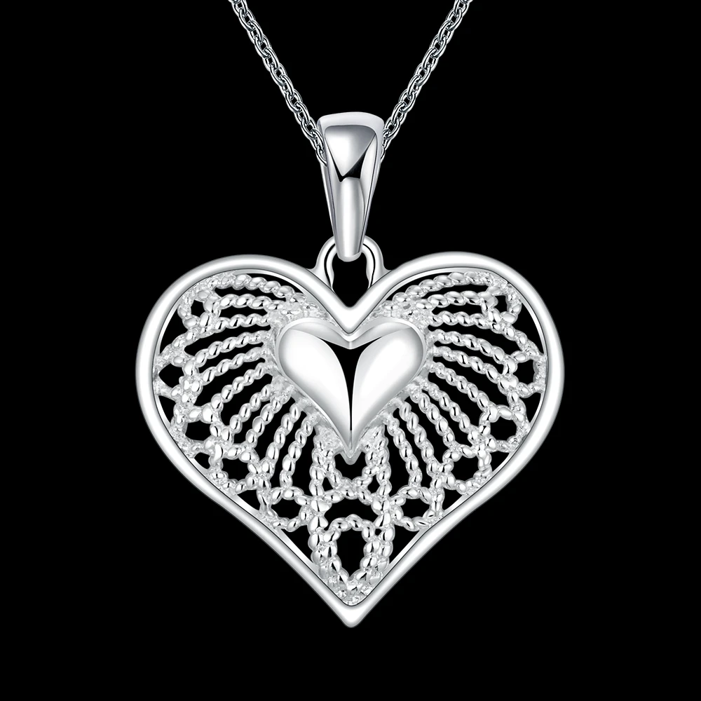 Оригинальное высококачественное однотонное 925 пробы Серебряное милое романтическое дизайнерское ожерелье в форме сердца для женщин, Дамское ювелирное изделие в подарок