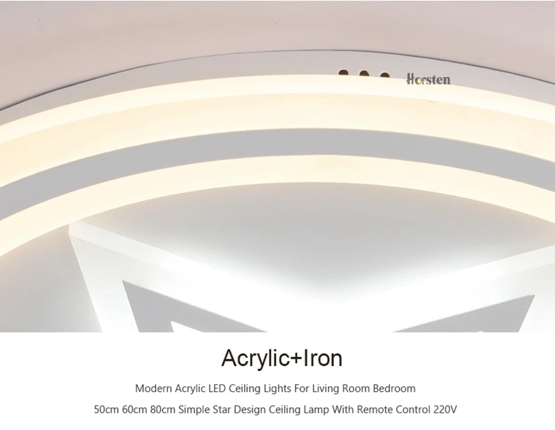 Modern Acrylic LED Ceiling Lights For Living Room Bedroom 50cm 60cm 80cm Simple Star Design Ceiling Lamp With Remote Control 220V (13)