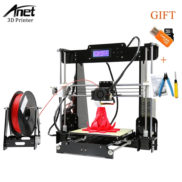 Best Price Anet A8 3D Printer High Quality Reprap DIY Assembly 3D Printer Kit With Free 8G SD Card LCD Video Gift Desktop 3d Printer Kit