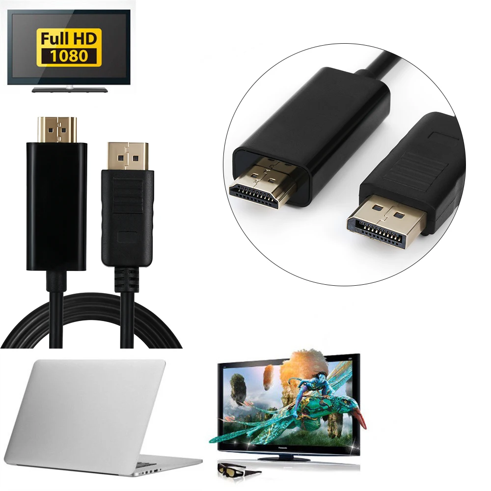Универсальный Pro Air TV HDMI конвертер 6 футов 1 8 м Мини DP порт дисплея к адаптеру папа