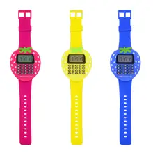  Exam artifact Mini Digital Calculator Kids Children Students Strawberry Wrist Watch Study Gift 