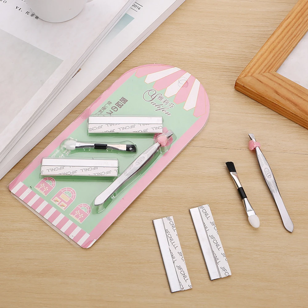 

1 Set Disposable Sponge Eye Shadow Brushes Eyebrow Brush Make-Up Eyebrow Blade Eyebrow Tweezers Beauty Make Up Tool