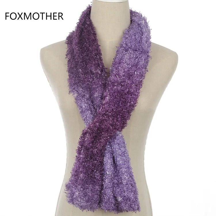 FOXMOTHER новая зимняя мода мягкий серый кофе красный искусственный флис шеи теплый воротник шарф для женщин - Цвет: Лаванда