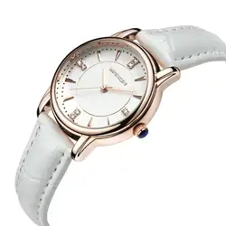 LinTimes Для женщин модные часы с кожаный ремешок кварцевые наручные часы орнаментом подарок
