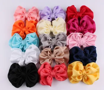

20pcs/lot 15colors Newborn satin double layers Hair Bows For Headbands/Hair Clips Handmad Satin Bow without clip