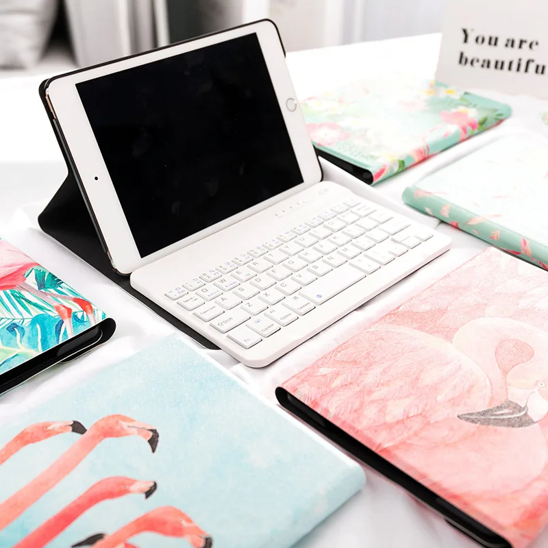 

Mini Wireless Bluetooth Keyboard Flamingo Keyboard Case For iPad Air Air 2 Mini 1 2 3 4 5 New 2017 2018 9.7 Pro 10.5 11 inch