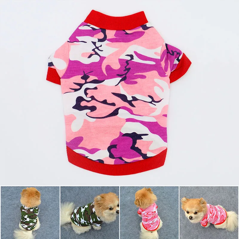 

2019 Spring Fashion Pet Clothing Cat Cotton Shirt Camouflage T-shirt Comfortable Puppy Clothes Small Dog Pullover Sweater XS - L