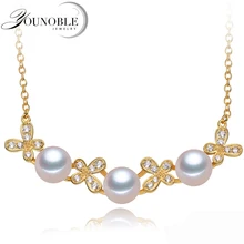 Ожерелье с подвеской из пресноводного жемчуга, серебро 925, женские модные подвески из натуральной жемчужины, золотые ювелирные изделия, подарок на день рождения дочери, белый цвет, 45 см