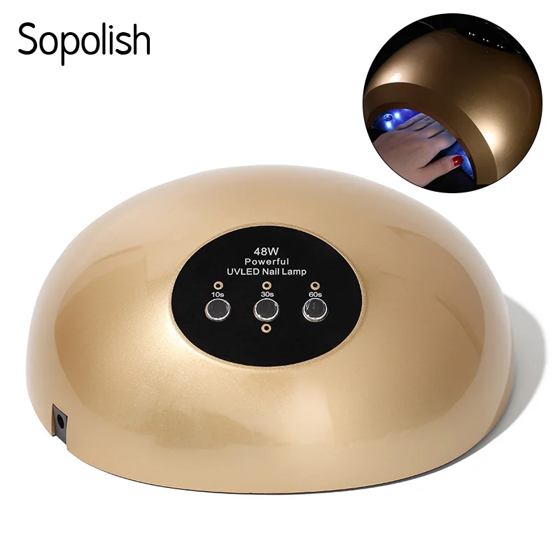 

SOPOLISH 48W Drying For Nails Art Tool MJD004 UV LED Curing Light Fast Nail Gel Polish Varnish For Manicure Machine Nail Dryer