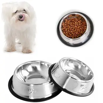 

Dog Cat Bowls Stainless Steel Footprint Water Food Bowl for Pet Dog Cats Puppy Outdoor Feeding Feeder Food Dish