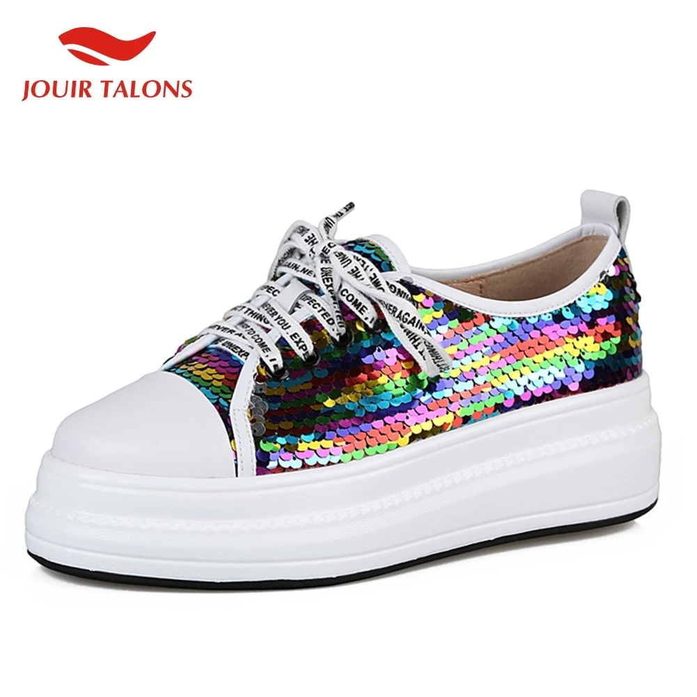 

Fashion Colorful Blings Spring Autumn New Leisure Women Shoes Woman Genuine Cow Leather Shoes Flats Woman