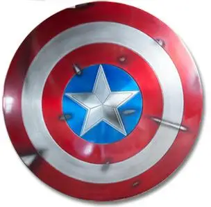 Battle Damage Металлический щит капитана Америки 1:1 Реплика оружия Мстителей, включая подставку - Цвет: Battle Damage