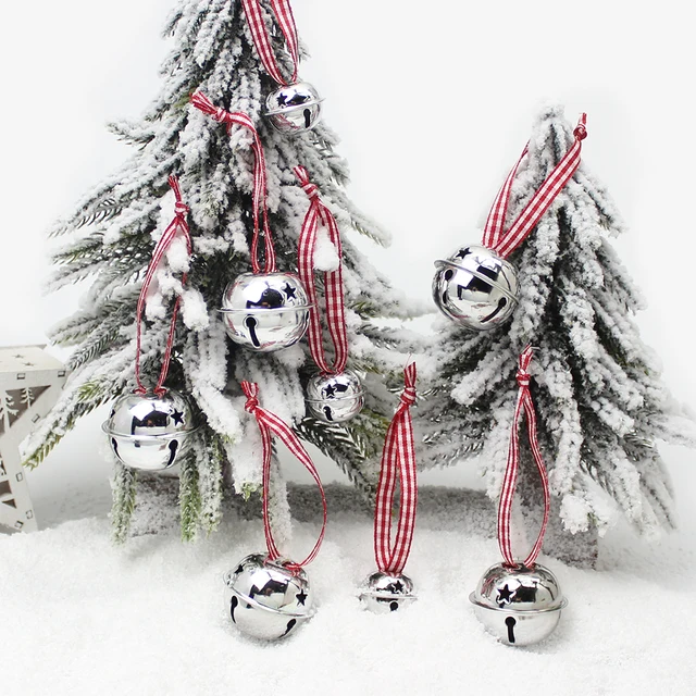 HUADODO 6Pcs Christmas Jingle Bells Xmas tree Pendants Ornaments Gift for Christmas Decorations New Year Party Kids Toys 4