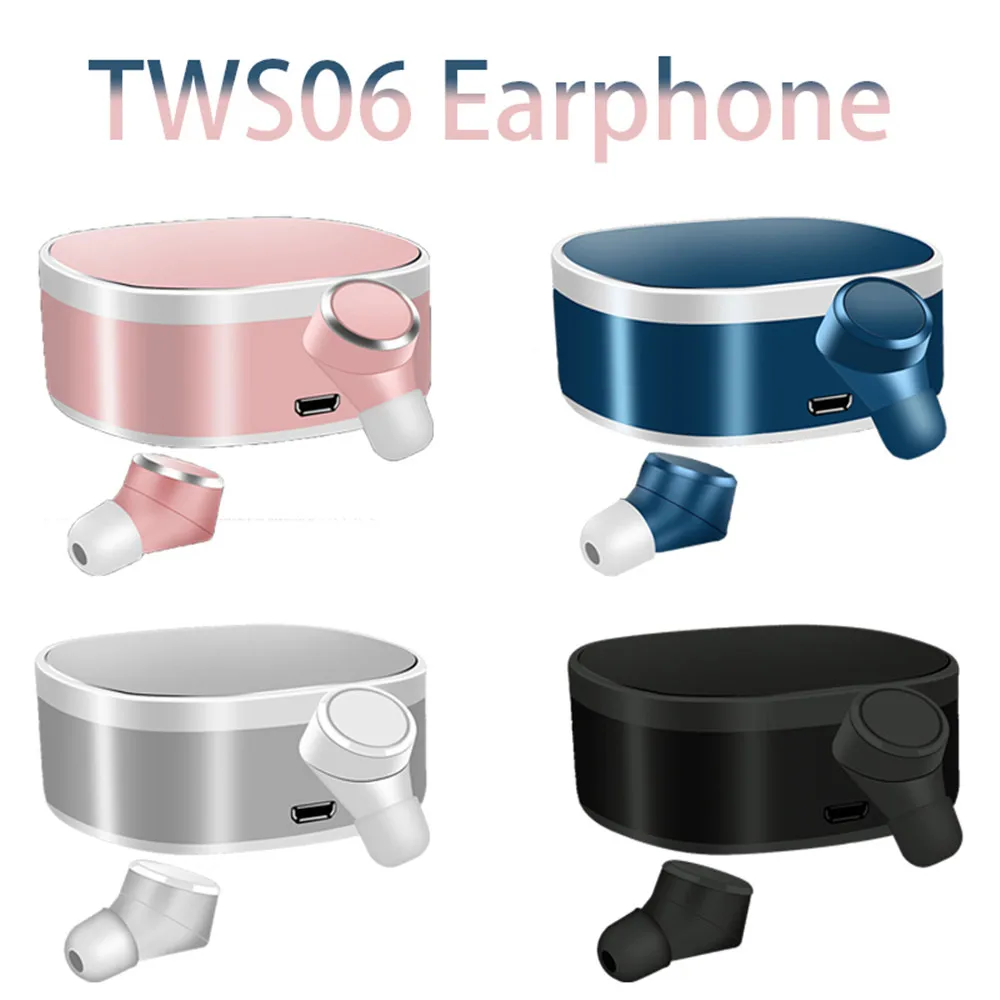 

TWS06 Wireless Earphone Bluetooth 5.0 Waterproof Noise Reduction 6D Surround Sound Effect With Charging Box For Mobile Phone