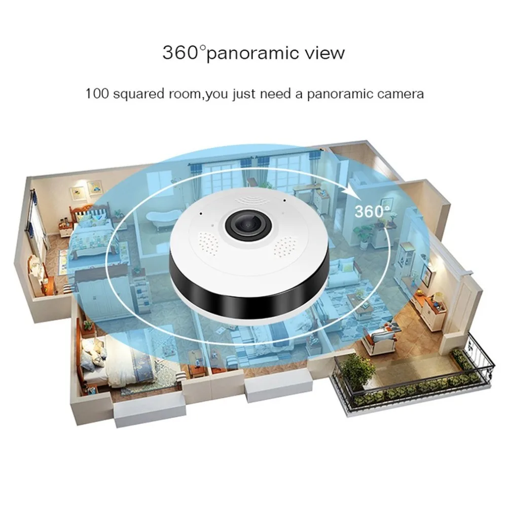 Wifi Mini IP Camera 360 Degree Home Security Wireless Panoramic Fish-eye CCTV Camera 1.3MP 960P Video Security Camera
