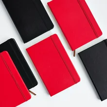 Корейский A5 вязка Тетрадь красный/черный ремесло чехол-кошелек из искусственной Состав Блокнот сетки чистые линии управления счетами Запись ежедневная заметка