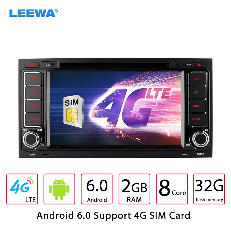 

LEEWA 7" Android 6.0 (64bit) DDR3 2G/32G/4G Octa Core Car DVD GPS Radio Head Unit For VW Touareg(04~11)/T5 Multivan/Transporter