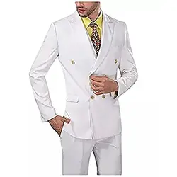 Для мужчин s Slim Fit Свадебные костюм из 3 предметов Бизнес двубортный смокинг Пик нагрудные вечерние ужин Пром Формальные блейзер