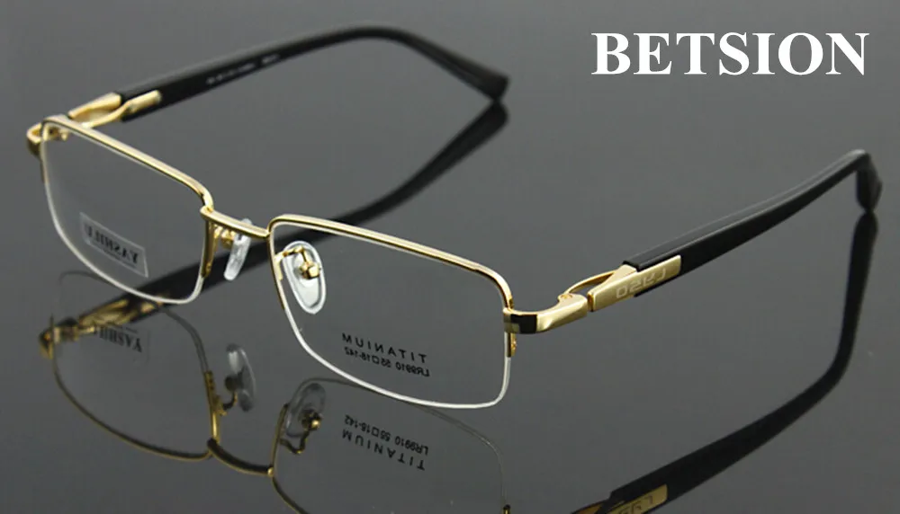 

BETSION 100% Pure Titanium Spectacles Men Glasses Optical Eyeglass Frame eyewear Rx able